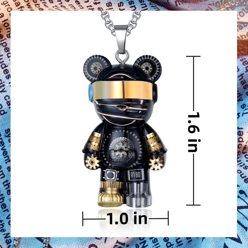 Fynvrona Unique Bear Necklace - Handcrafted Original Design Pendant - Perfect Steampunk Jewelry Gift for Men & Women in Elegant Box - Image 2